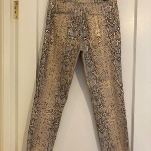 Top Shop Pink Shimmery Snake Capri Pants